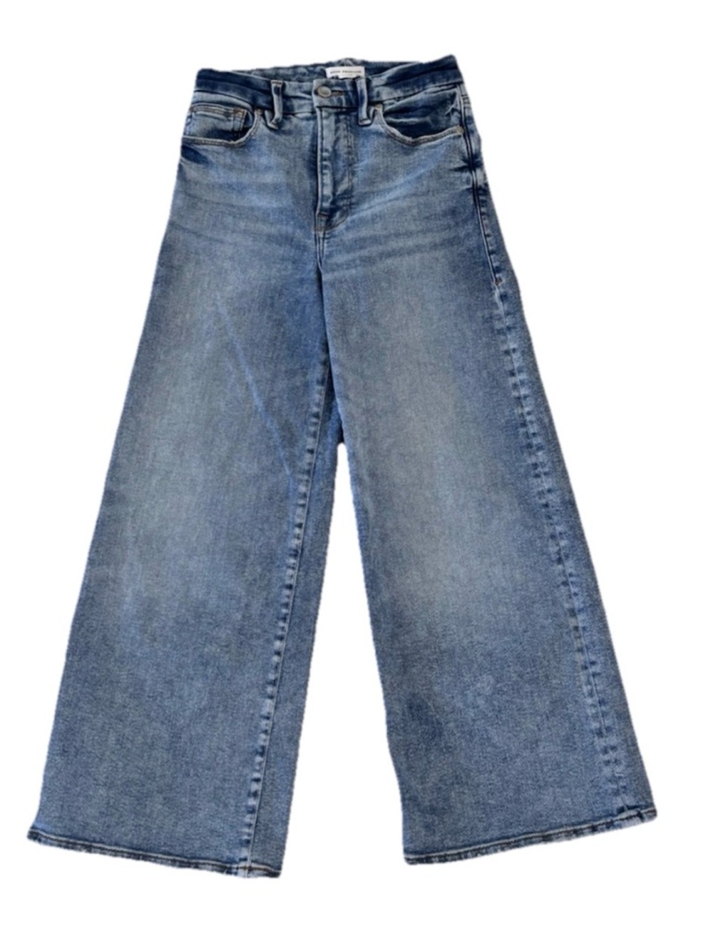 Good American High Rise Wide Leg Cropped Jeans Size 0/25